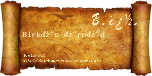 Birkás Árpád névjegykártya